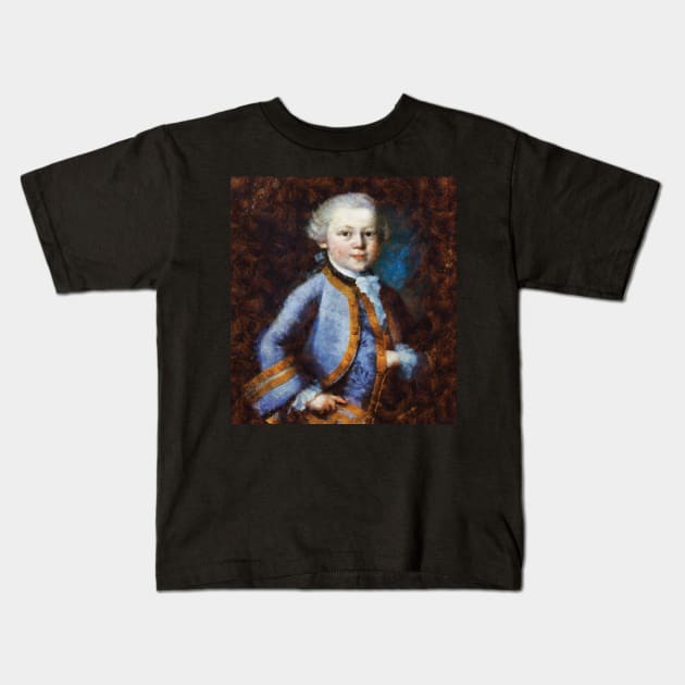 Young Mozart Kids T-Shirt by Ryan Rad